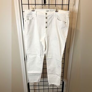 Old Navy O.G. Straight Leg Button Up White Denim
